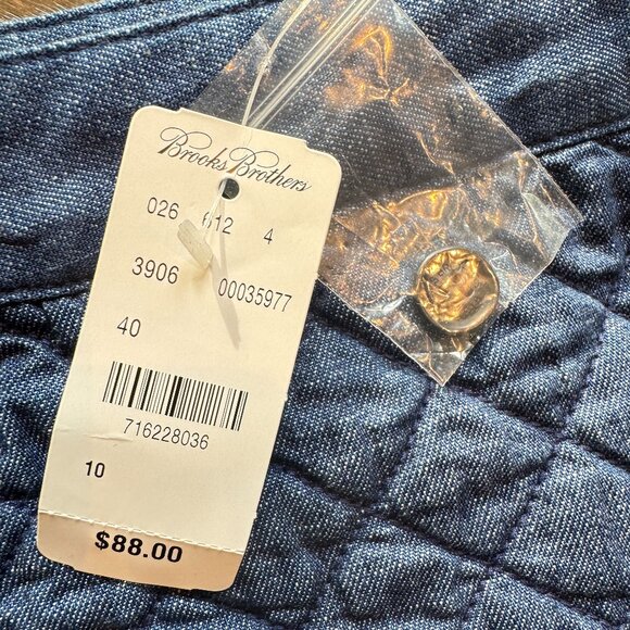 NEW Brooks Brothers Denim Quilted Mini Skirt - Picture 5 of 12
